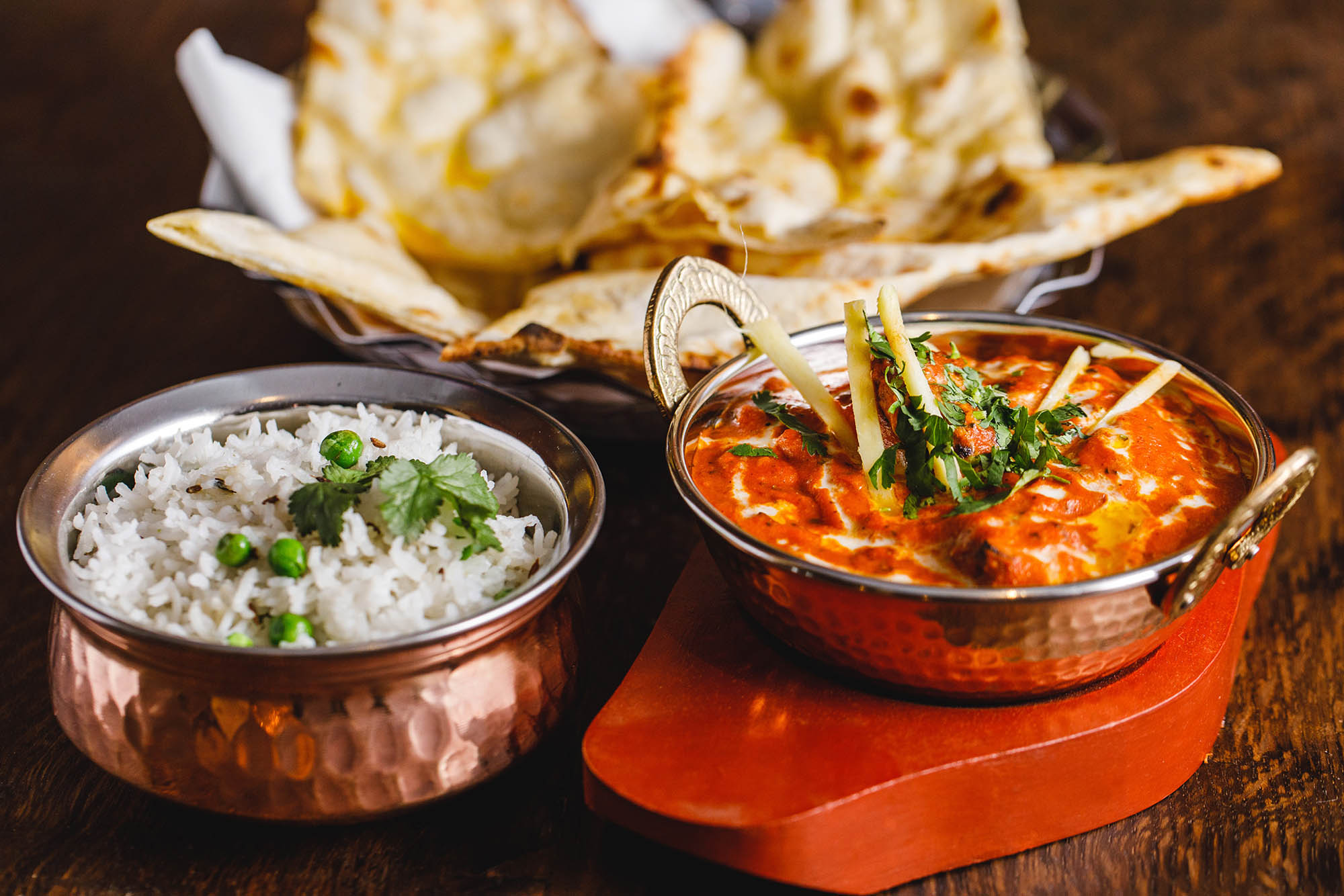 Curry, rice and naan from the Smokey Barrels takeaway menu